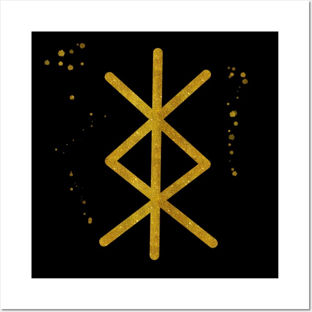 Gold Rune Wall Art by taoistviking